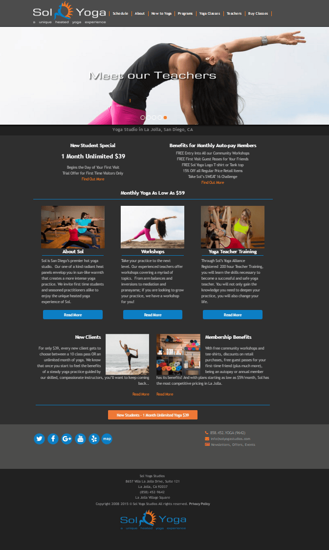 Sol Yoga Studios screenshot